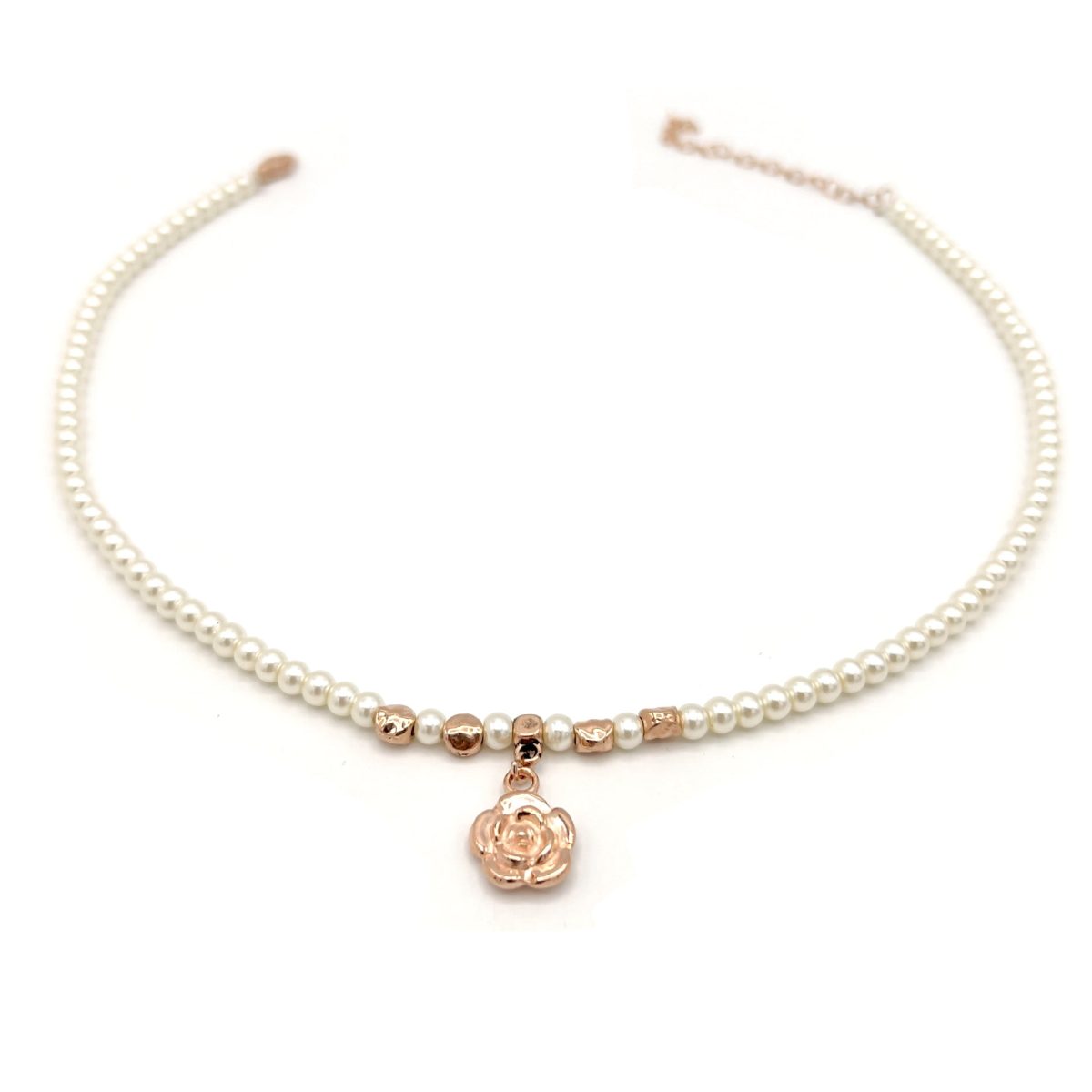 Girocollo Perline con Rosa - immagine 1
