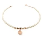 Girocollo Perline con Rosa
