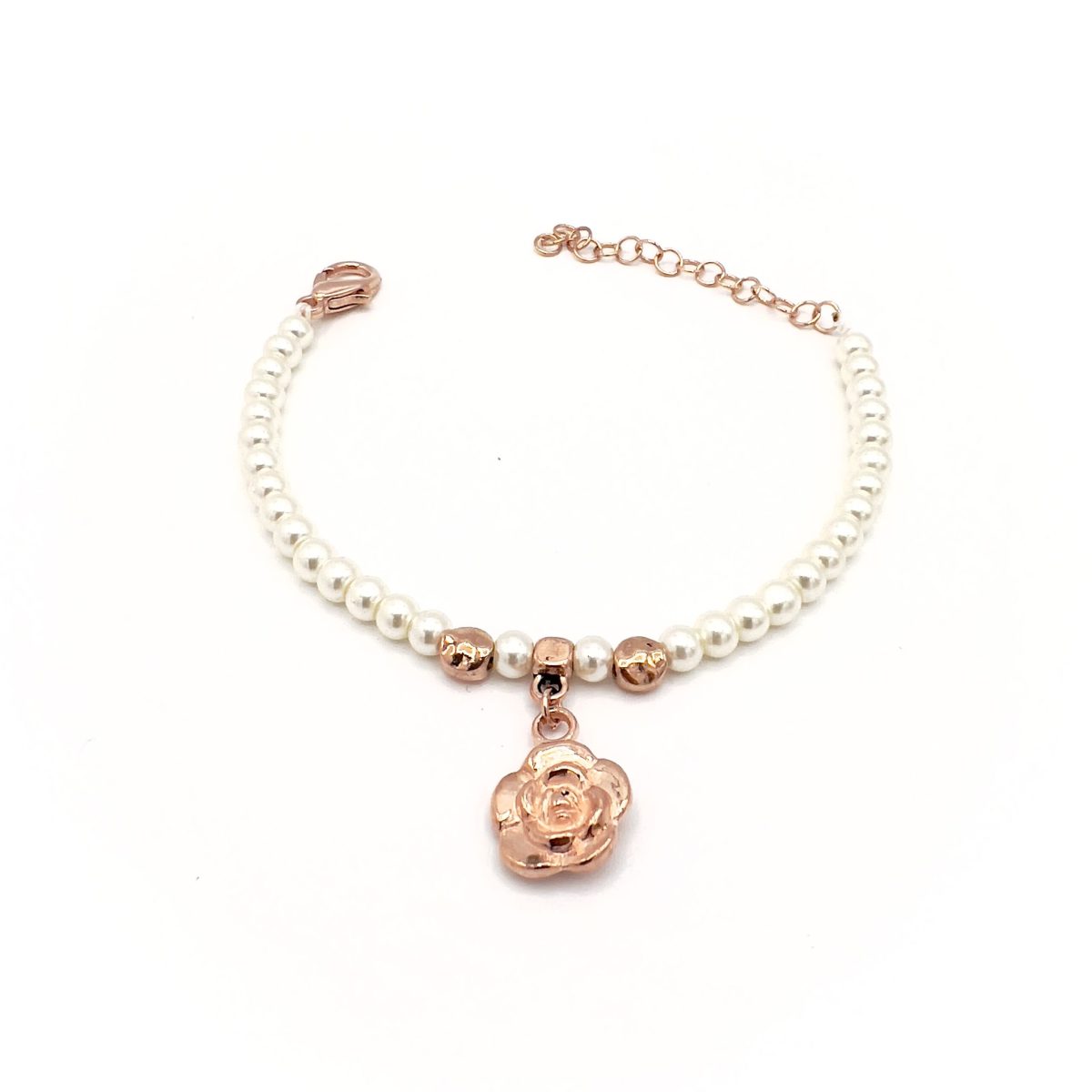 Bracciale Perline con Rosa - immagine 1