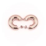 Orecchini cerchio argento e oro rosa PUMP - immagine 3