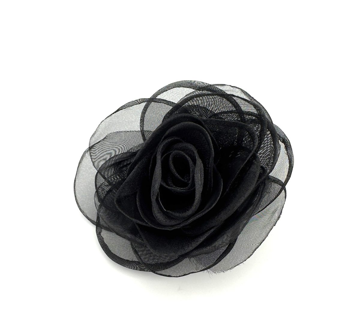 Spilla rosa in organza - immagine 4