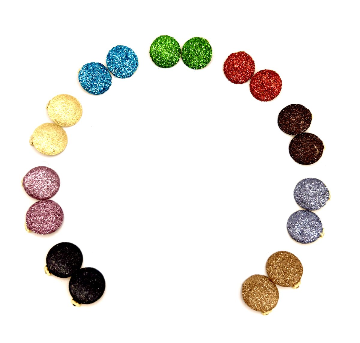 Orecchini a Bottone Glitter con Clips - immagine 13