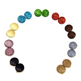 Orecchini a Bottone Glitter con Clips