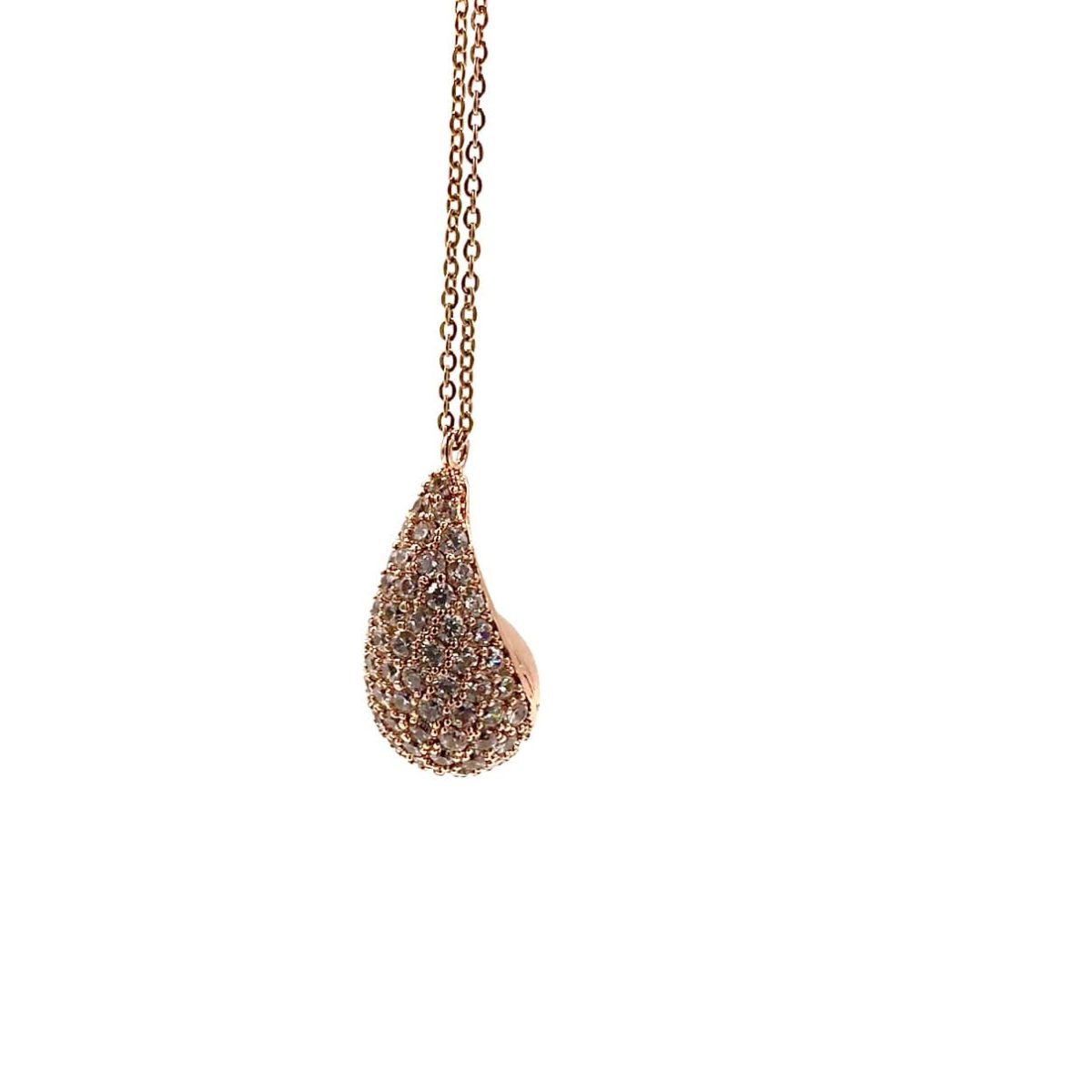Collana goccia strass oro rosa - immagine 2