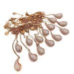 Collana goccia strass oro rosa - immagine 5