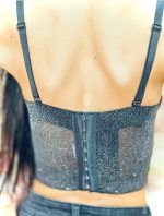 Top Bustier Corpetto Glitter Black Dahlia - immagine 4