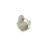 Anello argento Cuore regolabile con strass - immagine 2