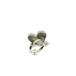 Anello argento Cuore regolabile con strass - immagine 3