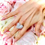 Anello argento Cuore regolabile con strass - immagine 5