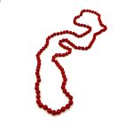 Collana rossa lunga Euphoria Bamboo Coral rosso tondo - immagine 2