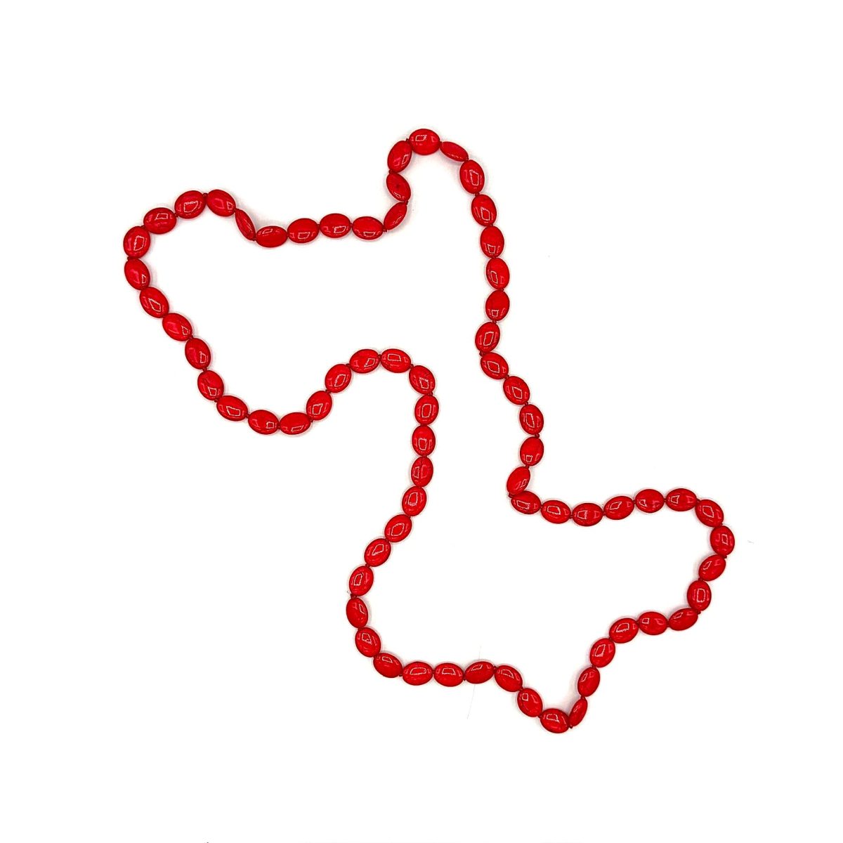 Collana rossa lunga Euphoria Bamboo Coral rosso piastrina - immagine 3