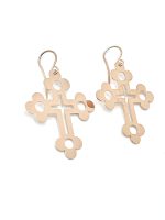 Orecchini con la croce oro rosa best seller - immagine 4