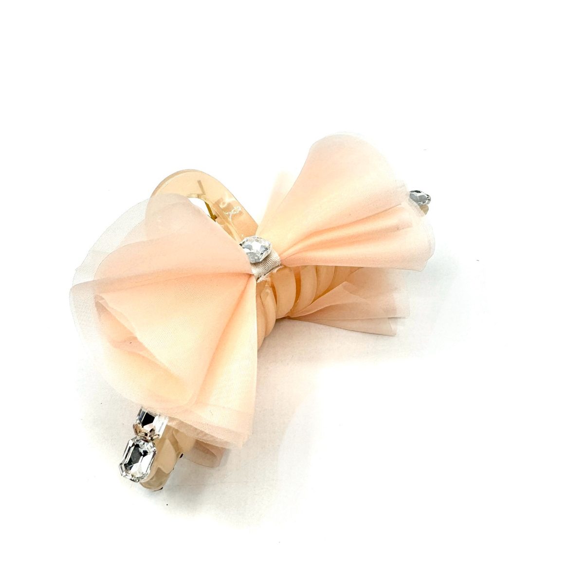Pinza per capelli fiocco rosa Crystal - immagine 3