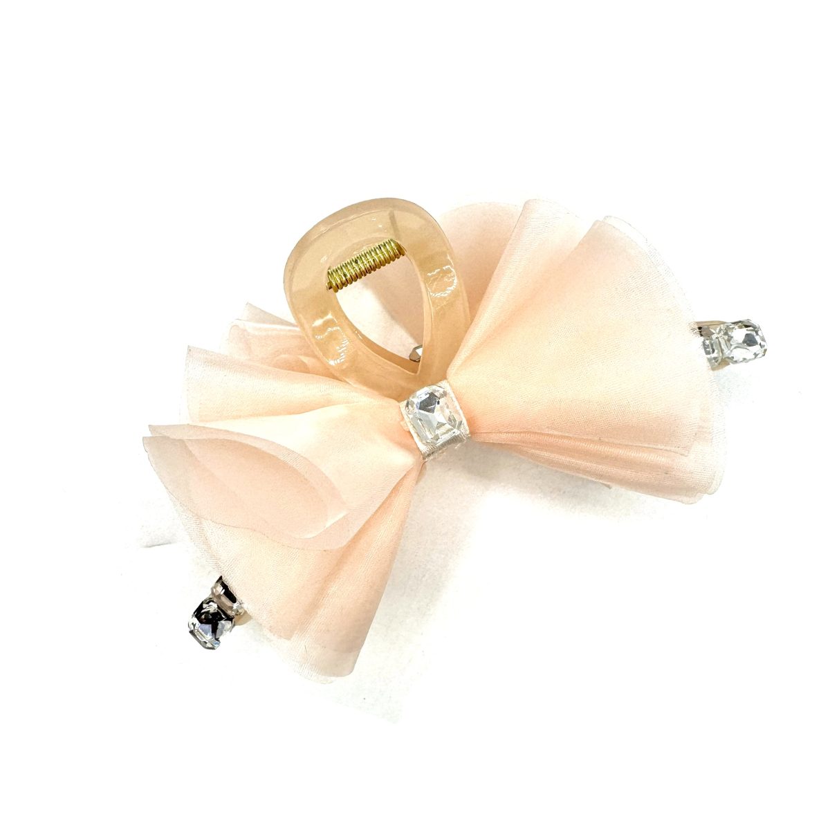 Pinza per capelli fiocco rosa Crystal - immagine 1