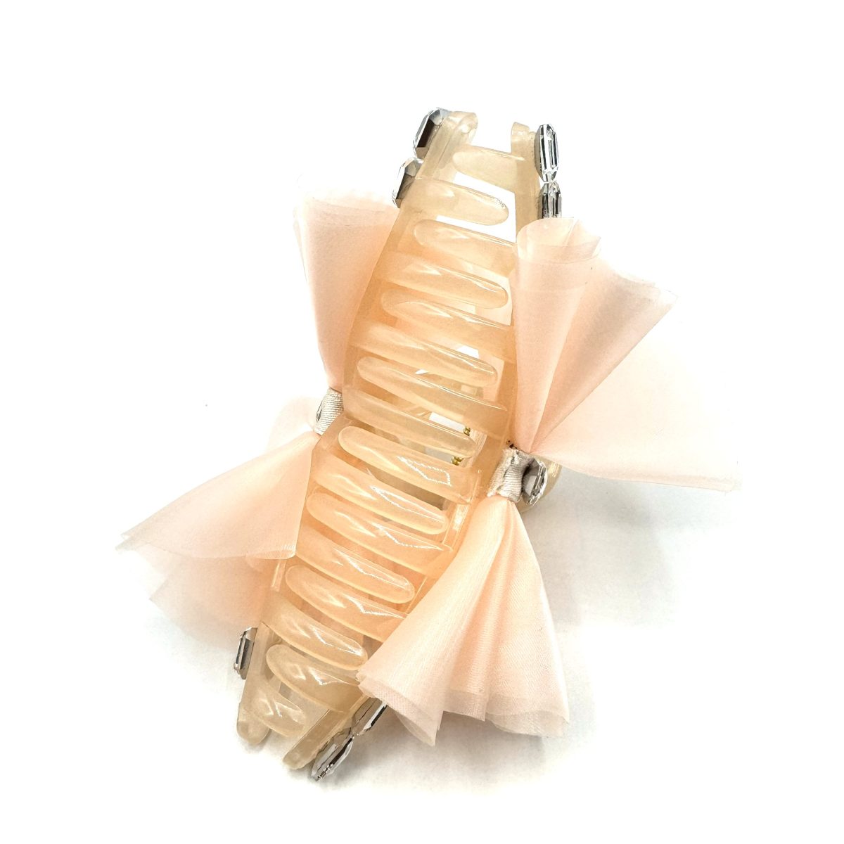 Pinza per capelli fiocco rosa Crystal - immagine 5