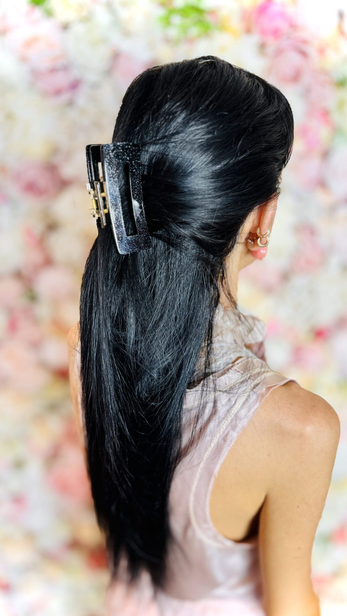 Pinza per capelli rettangolare Glitter vintage - immagine 8