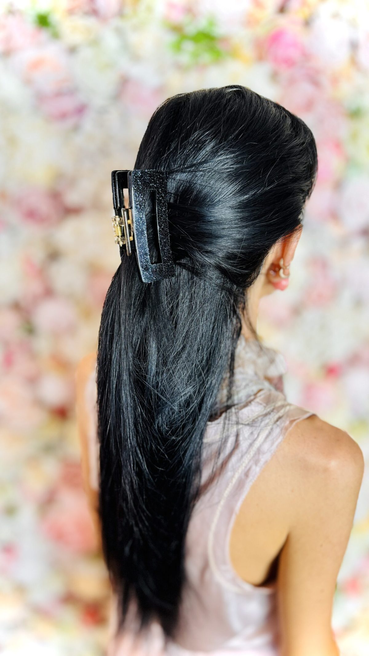 Pinza per capelli rettangolare Glitter vintage - immagine 5
