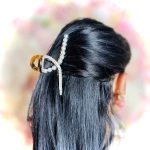 Pinza per capelli nodo strass e perle - immagine 13