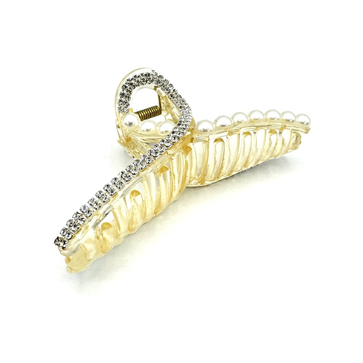 Pinza per capelli nodo strass e perle - immagine 4