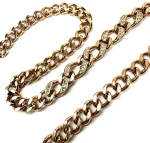 Collana catena girocollo grumetta con strass - immagine 4