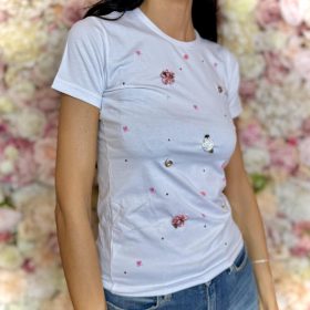 T shirt bimba e donna fiori e pietre