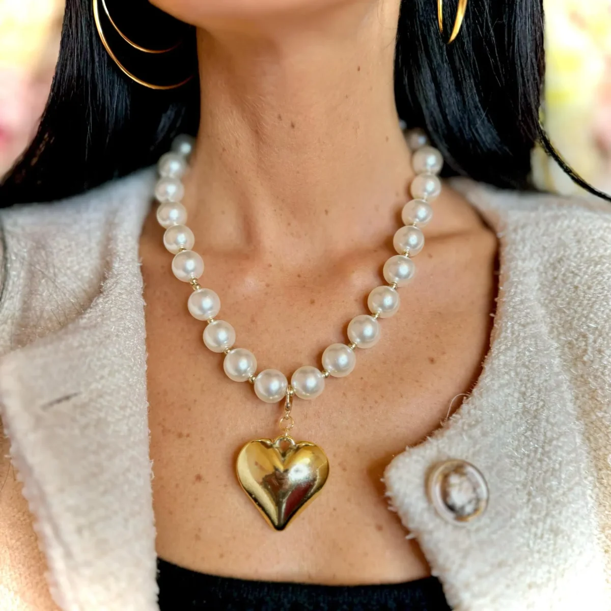 collana con cuore oro