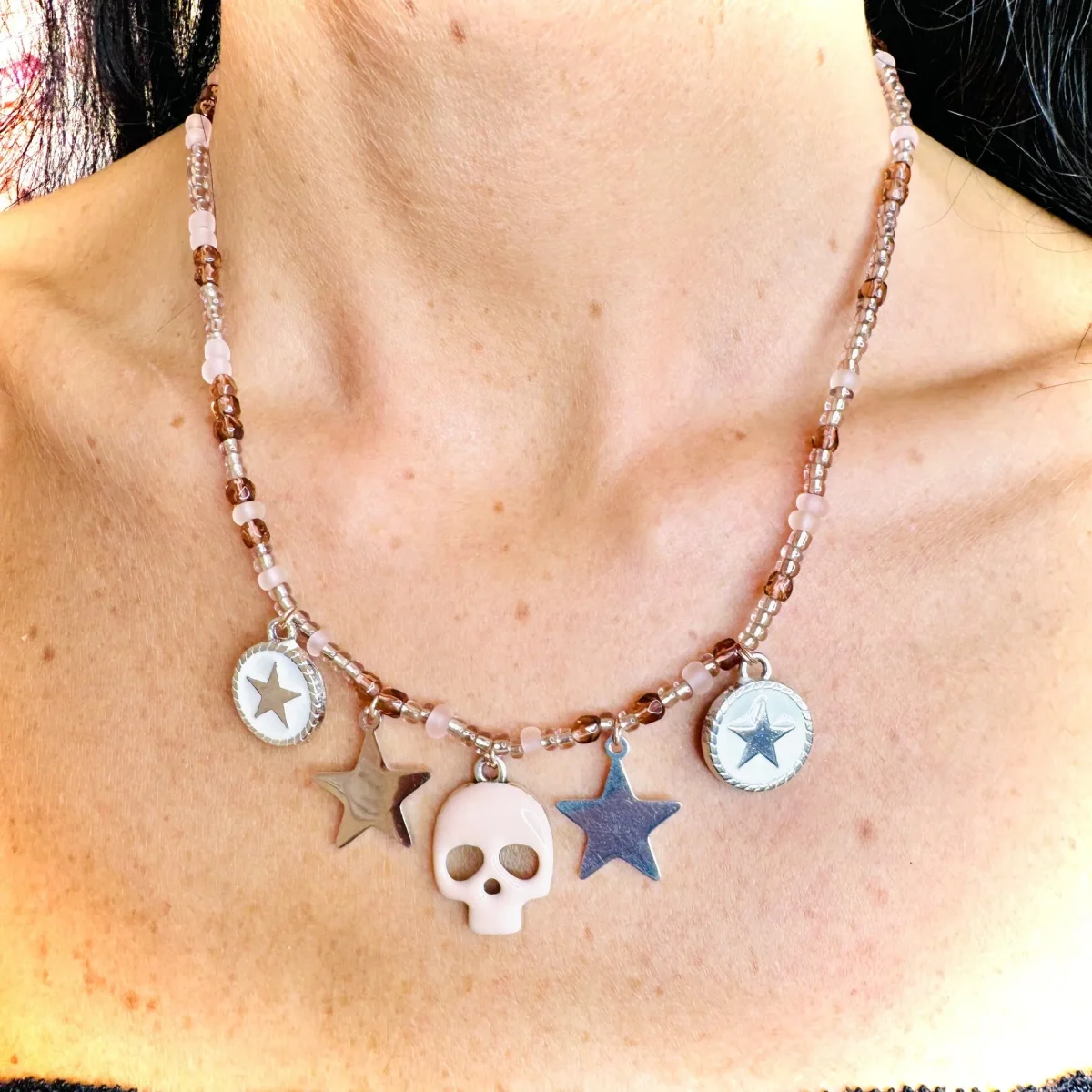 Collana teschio Calavera con charms - immagine 11