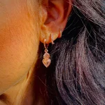 Orecchini cuore sacro mini cerchietto - immagine 13