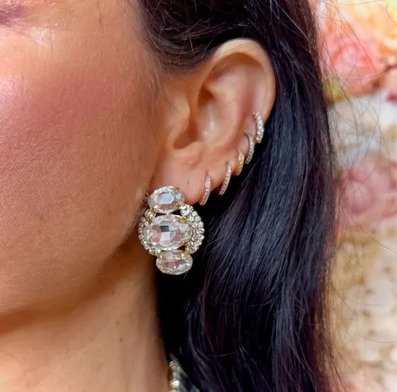 orecchini eleganti con pietre a lobo