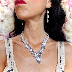 Collier swarovski pietra a goccia