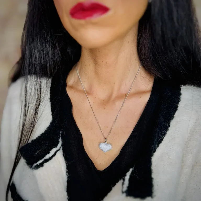 collana cuore swarovski minimal